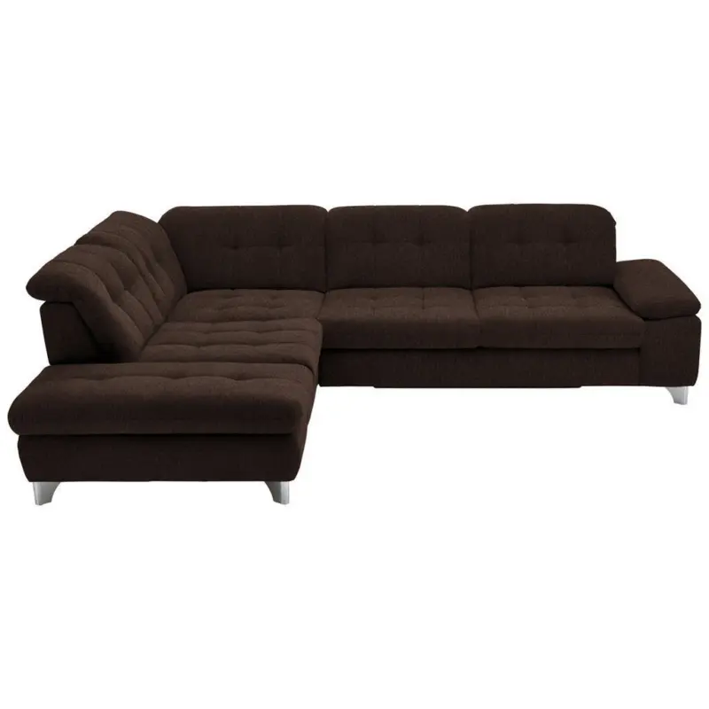 Ecksofa in Chenille Dunkelbraun 260/310 cm