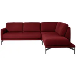 Ecksofa in Flachgewebe, Struktur Rot 254/230 cm