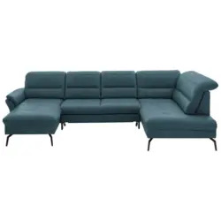 Wohnlandschaft in Echtleder Blau