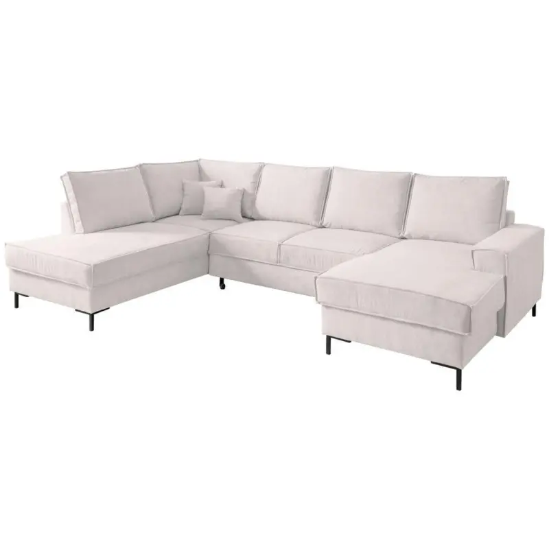 Wohnlandschaft in Mikrofaser Beige