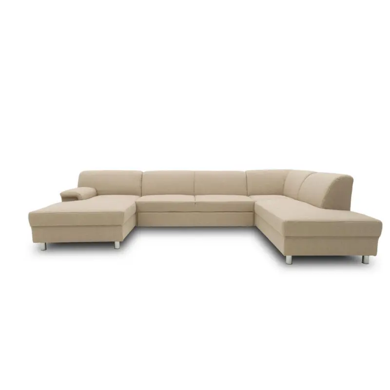 Wohnlandschaft in Webstoff Beige