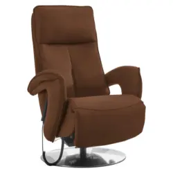 Relaxsessel in Leder Hellbraun