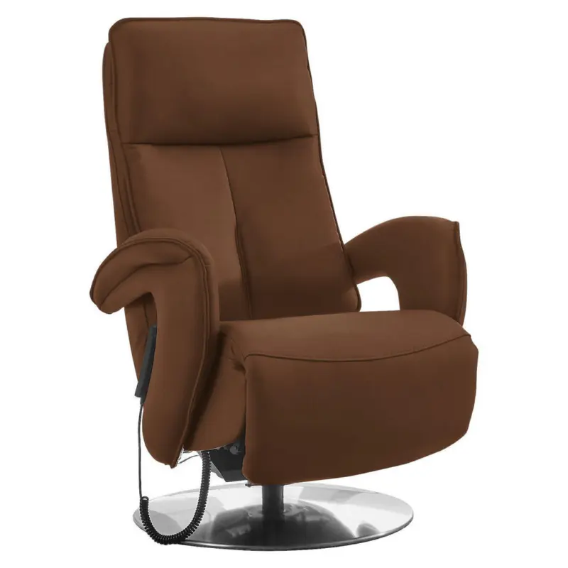 Relaxsessel in Leder Hellbraun