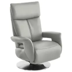 Relaxsessel in Leder Silberfarben