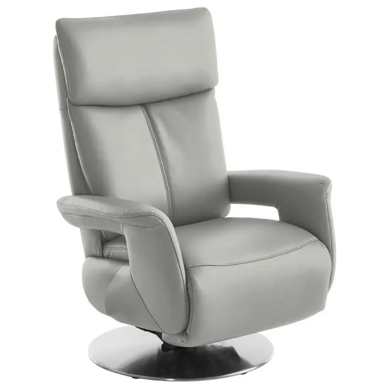 Relaxsessel in Leder Silberfarben