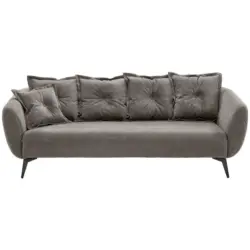 3-Sitzer-Sofa in Mikrofaser Graubraun