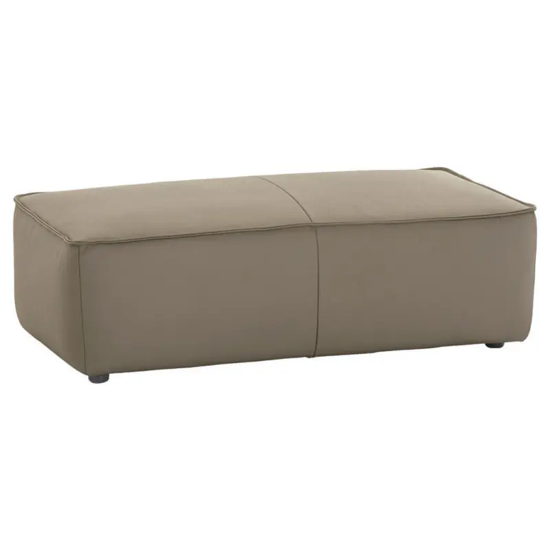 Hocker in Leder Grau