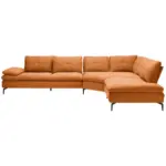 XXXLutz Lauterach - Ihr M&ouml;belhaus bei Bregenz Ecksofa in Flachgewebe Orange, Rostfarben 344/271 cm