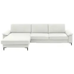 Ecksofa in Echtleder Wei&szlig; 176/334 cm
