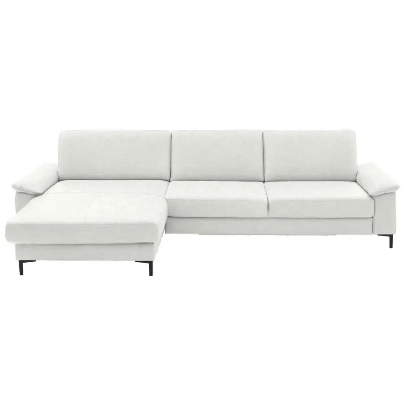 Ecksofa in Echtleder Wei&szlig; 176/334 cm