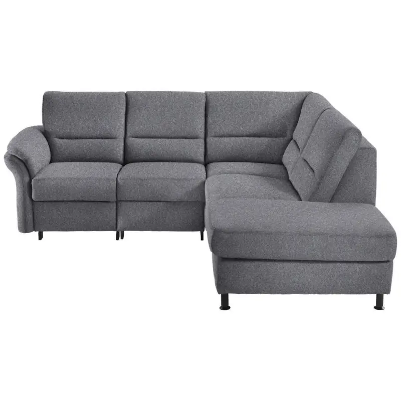 Ecksofa in Flachgewebe Blau 227/203 cm