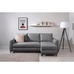 Ecksofa Moli in Mikrofaser Dunkelgrau