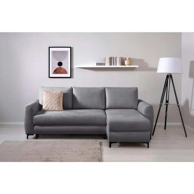 Ecksofa Moli in Mikrofaser Dunkelgrau