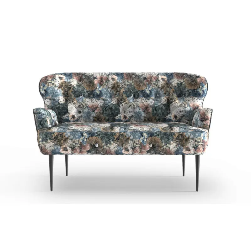 Sofa in Jacquard Blau, Rosa, Beige