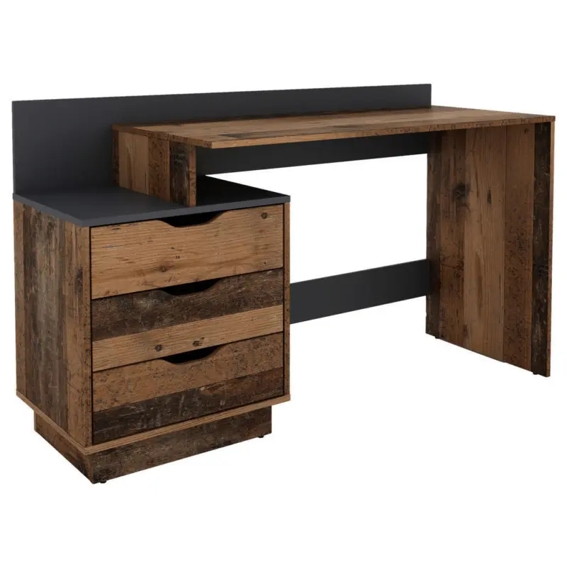 Schreibtisch 138/51,5/83,5 cm in Anthrazit, Alteiche