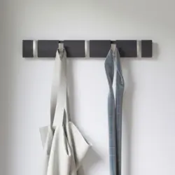 Garderobenleiste in Pappel Anthrazit, Nickelfarben