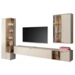 XXXLutz Lauterach - Ihr M&ouml;belhaus bei Bregenz Wohnwand in Wei&szlig;, Eichefarben 320/208/43 cm