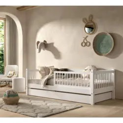 Bett 90/200 cm in Wei&szlig;