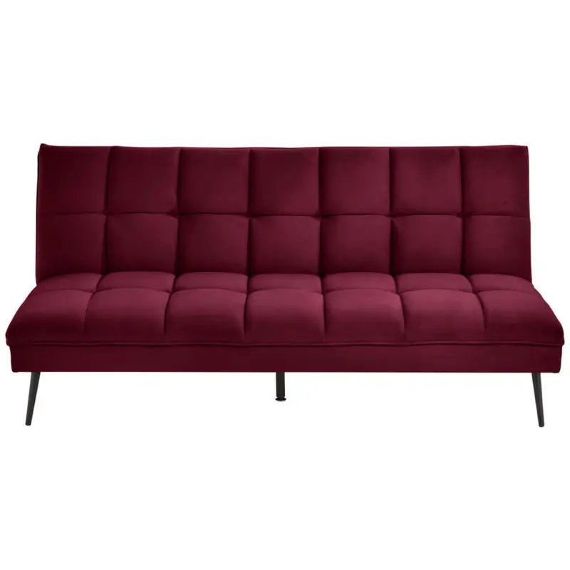 Schlafsofa in Samt Bordeaux