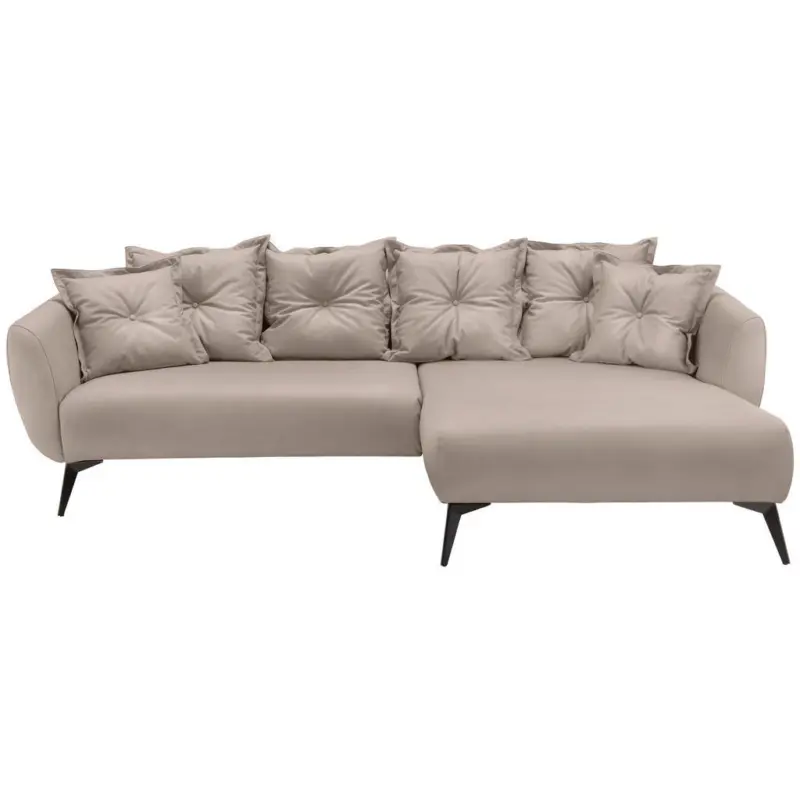 Ecksofa in Lederlook Beige 277/162 cm