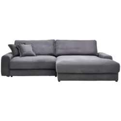 Ecksofa in Cord Dunkelgrau 300/180 cm