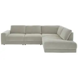 Ecksofa Niels Andersson in Chenille, Jacquard Silberfarben 316/242 cm