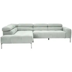 Ecksofa in Flachgewebe Grau 224/282 cm