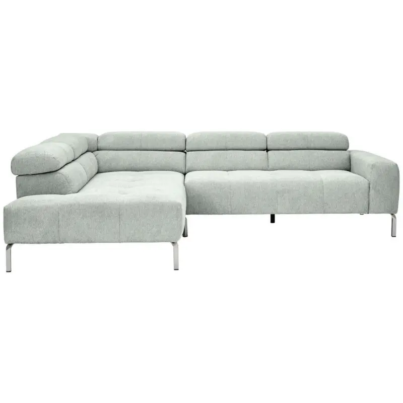 Ecksofa in Flachgewebe Grau 224/282 cm