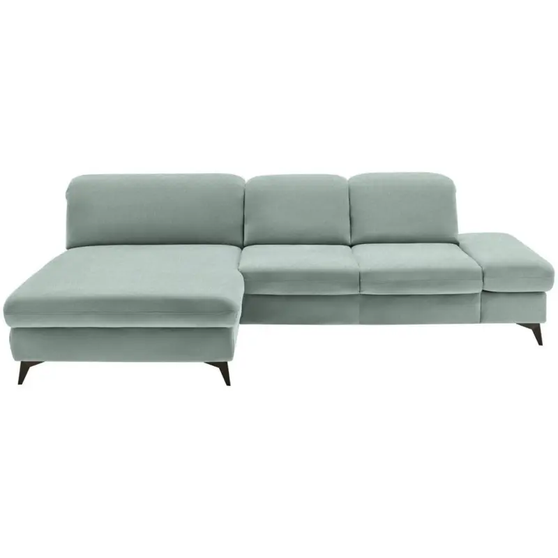 Ecksofa in Chenille Mintgr&uuml;n 198/288 cm