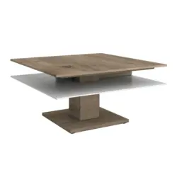 Couchtisch in Holz, Glas 90/90/46 cm