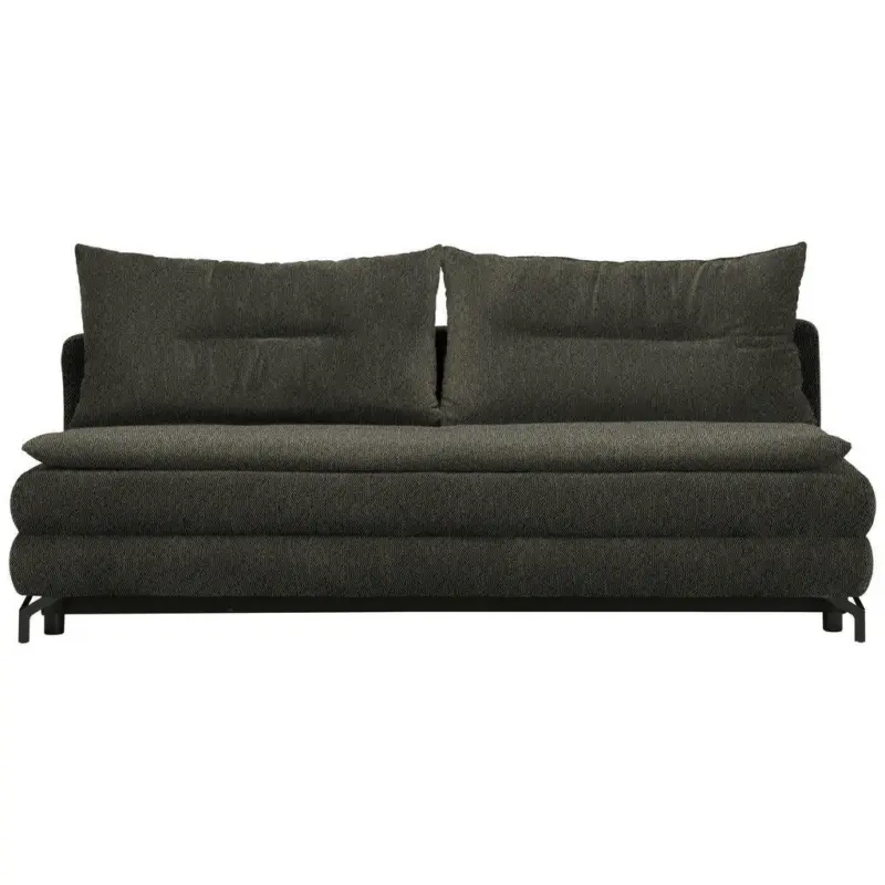 Schlafsofa in Webstoff Olivgr&uuml;n