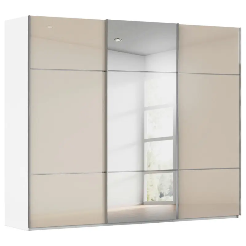 Schwebet&uuml;renschrank in Grau, Wei&szlig;