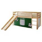 XXXLutz Lauterach - Ihr M&ouml;belhaus bei Bregenz Spielbett Absturzsicherung, Leiter, Rutsche, Vorhang 90/200 cm in Kieferfarben, Dunkelgr&uuml;n