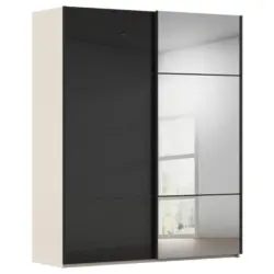 Schwebet&uuml;renschrank in Schwarz, Champagner