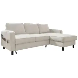 Ecksofa in Struktur Beige 228/148 cm