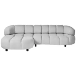 Ecksofa in Webstoff Silberfarben 183/284 cm