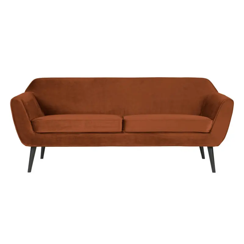 Sofa Rocco in Samt Rostfarben