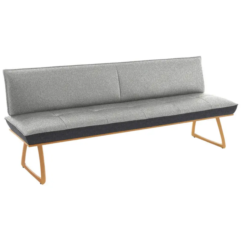 Sitzbank 194/88/66 cm in Grau, Hellgrau, Wildeiche