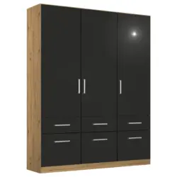 Dreht&uuml;renschrank in Grau, Eiche Artisan