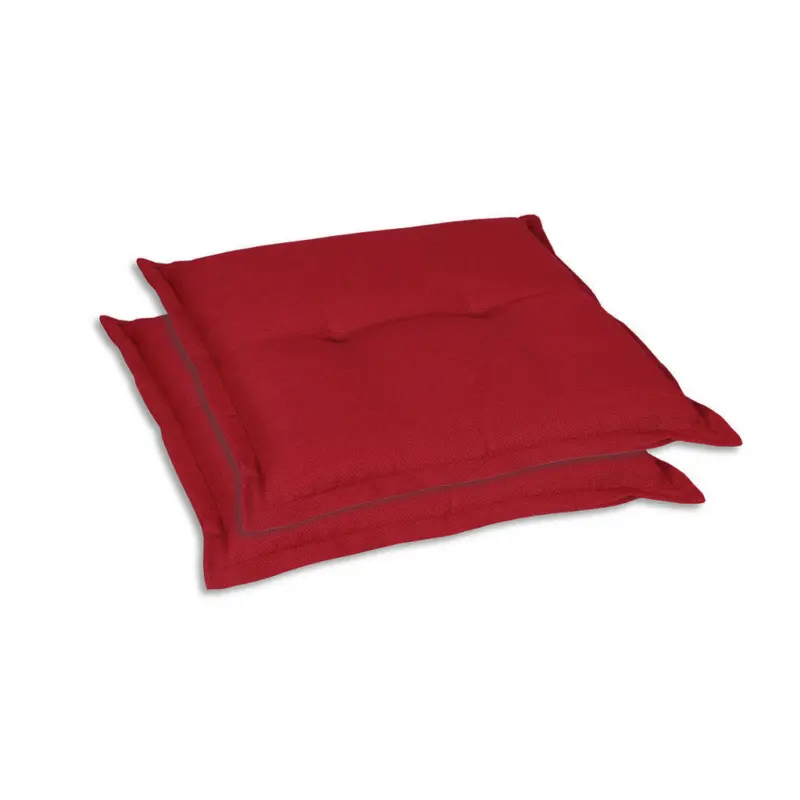 Gartenhockerauflage 2er-Set in Kirschrot Uni 50/50 cm