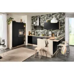 Eckk&uuml;che in Schwarz