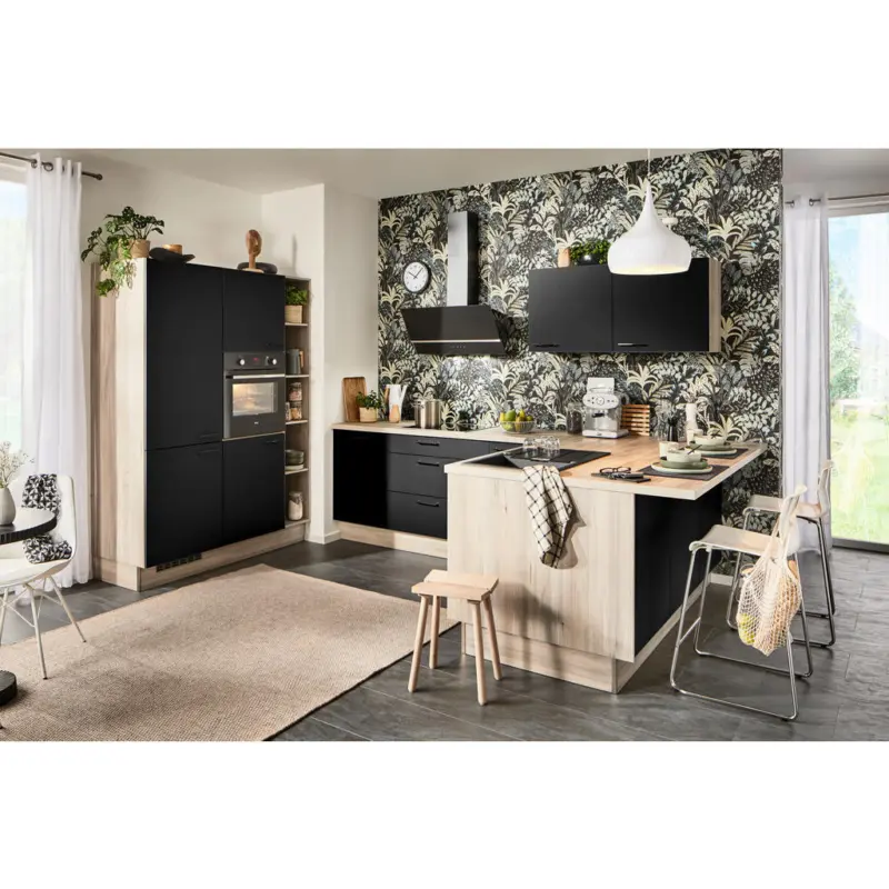 Eckk&uuml;che in Schwarz