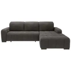 Ecksofa in Mikrofaser Anthrazit 185/292 cm