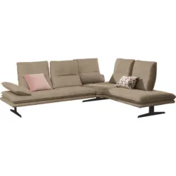 Ecksofa in Mikrofaser Taupe 284/224 cm