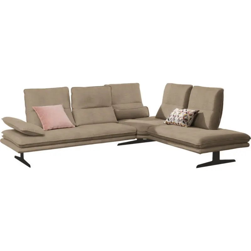 Ecksofa in Mikrofaser Taupe 284/224 cm
