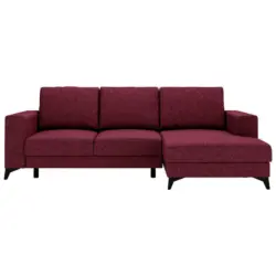 Ecksofa in Flachgewebe Rot 244/156 cm