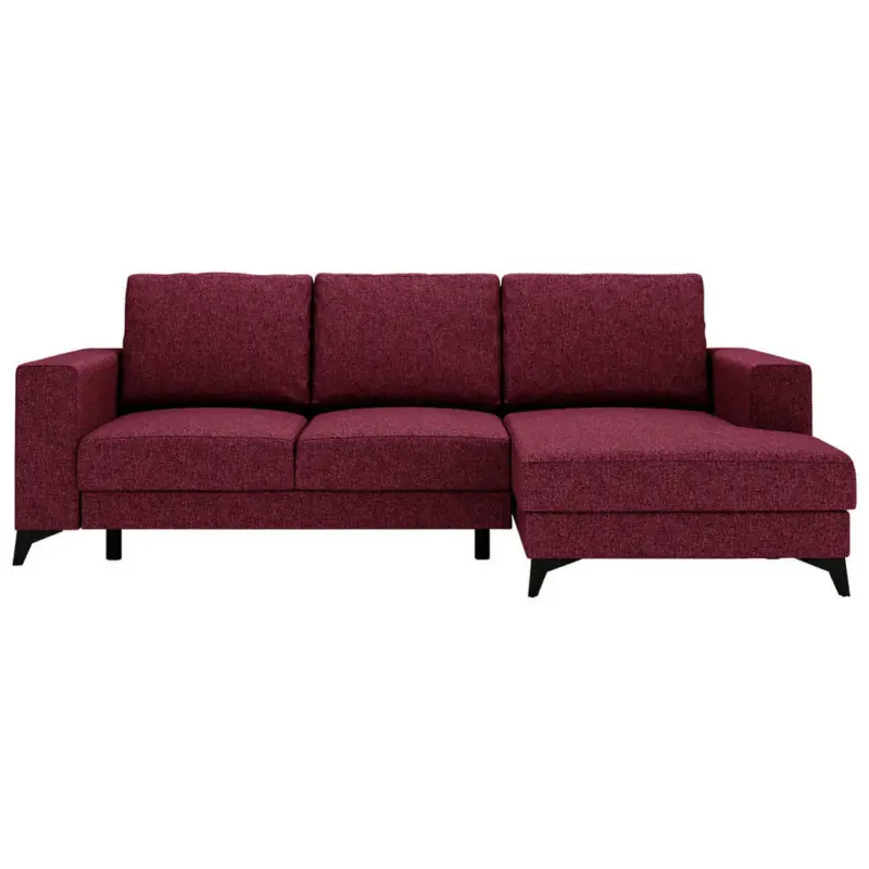 Ecksofa in Flachgewebe Rot 244/156 cm