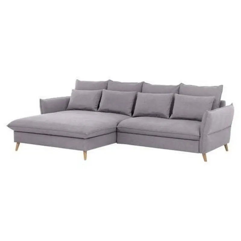 Ecksofa Walker in Flachgewebe Hellgrau 170/274 cm