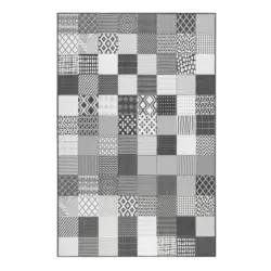 Outdoorteppich 120/170 cm Chester Schwarz, Wei&szlig;