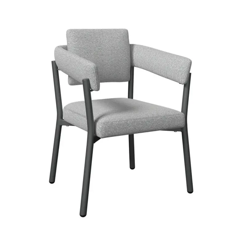 Gartenstuhl Metall, Textil Anthrazit, Hellgrau